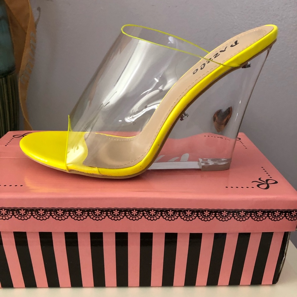 Clear heels with clear wedge